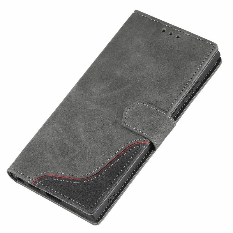 Flip Case voor Samsung Galaxy S22 Ultra 5G Skin-feel Wave