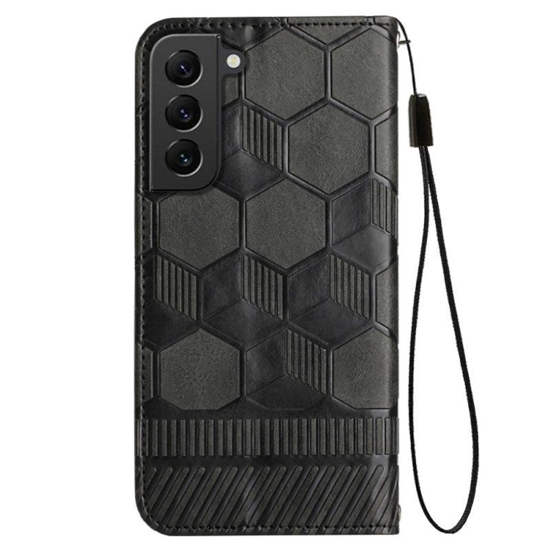 Flip Case voor Samsung Galaxy S23 Plus 5G Met Ketting Voetbalstijl Met Bandjes