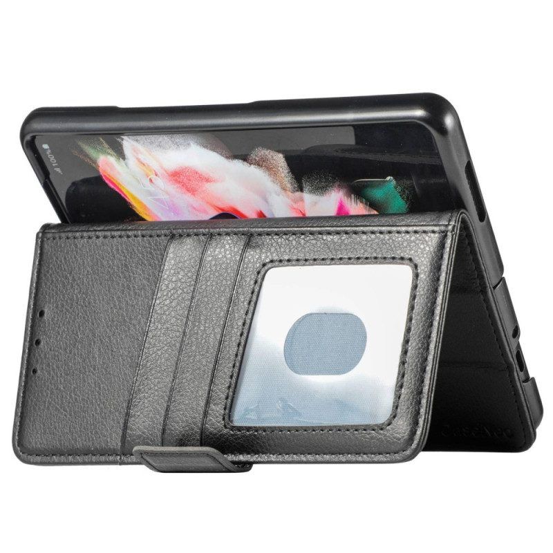 Flip Case voor Samsung Galaxy Z Fold 4 Caseneo Litchi-penhouder Van Imitatieleer