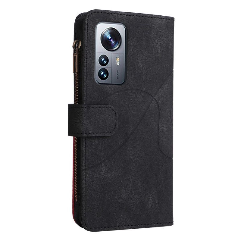 Flip Case voor Xiaomi 12 Pro Tweekleurig Met Portemonnee