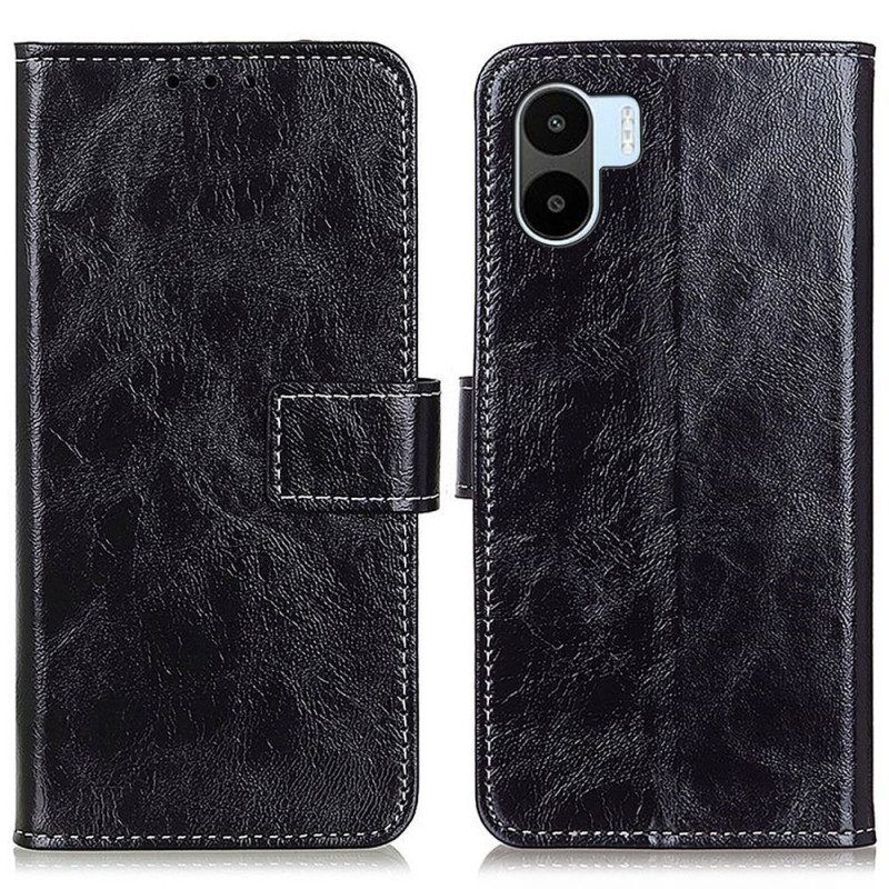 Flip Case voor Xiaomi Redmi A1 Gelakt Met Zichtbare Naden