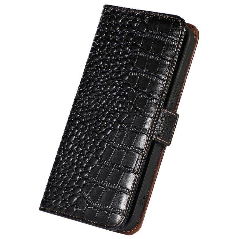 Flip Case voor Xiaomi Redmi Note 12 Pro Plus Rfid In Krokodilstijl