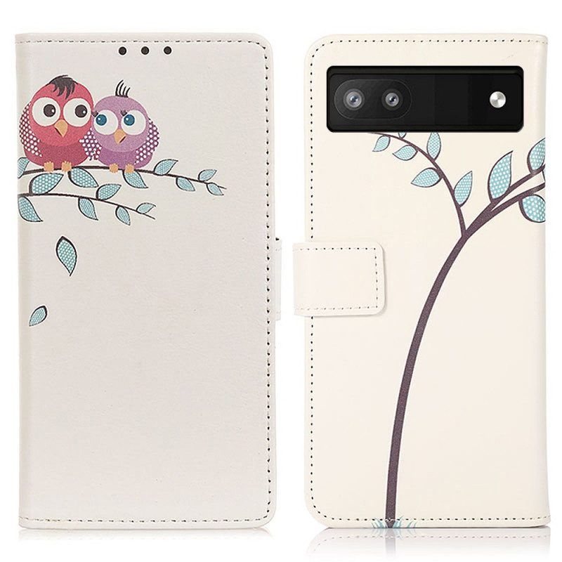 Folio-hoesje voor Google Pixel 6A Vogels Op De Tak