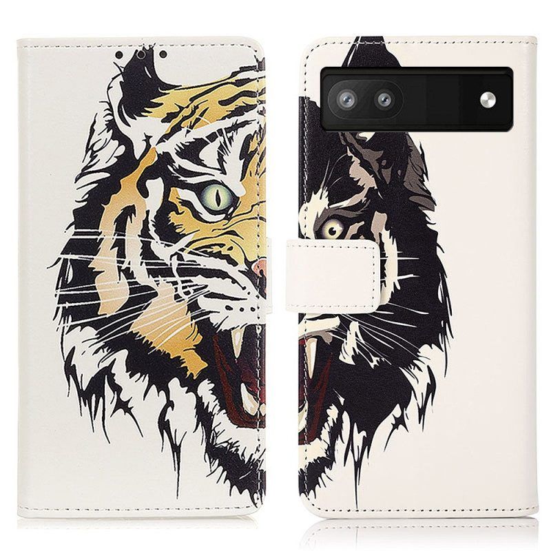 Folio-hoesje voor Google Pixel 6A Woeste Tijger