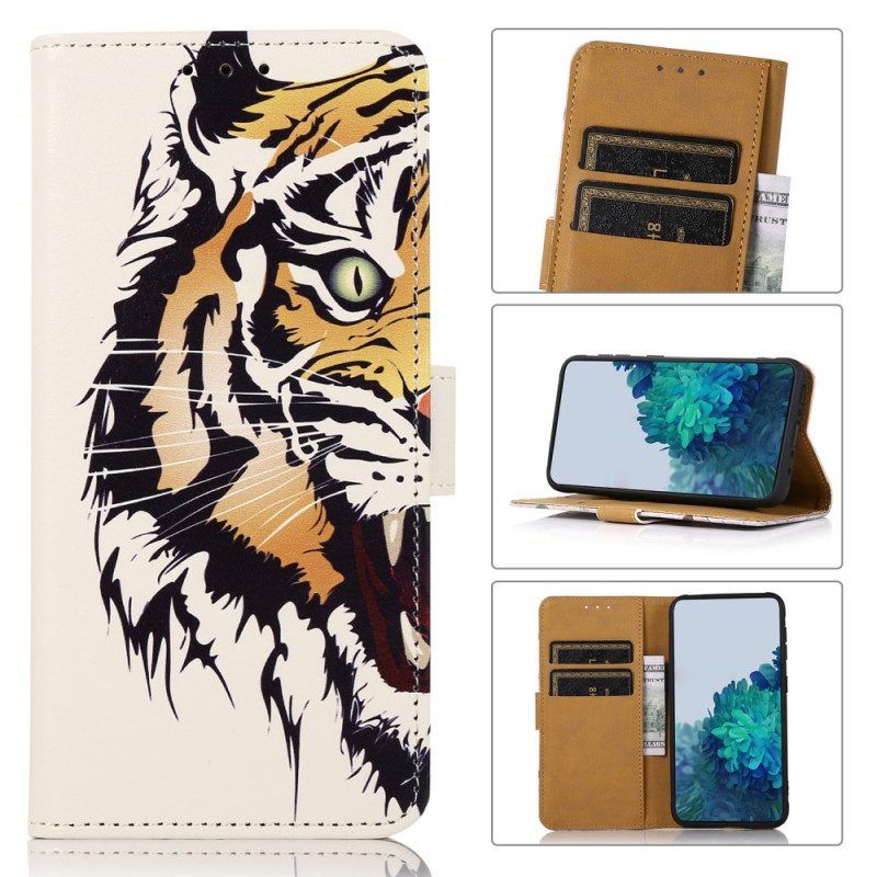 Folio-hoesje voor Google Pixel 6A Woeste Tijger