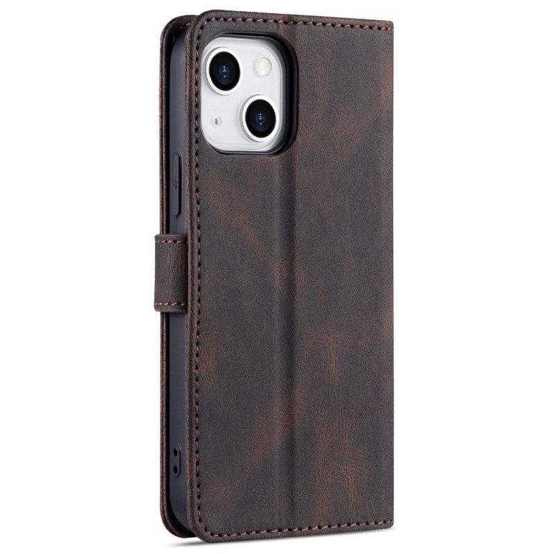 Folio-hoesje voor iPhone 14 Azns Leerstyling