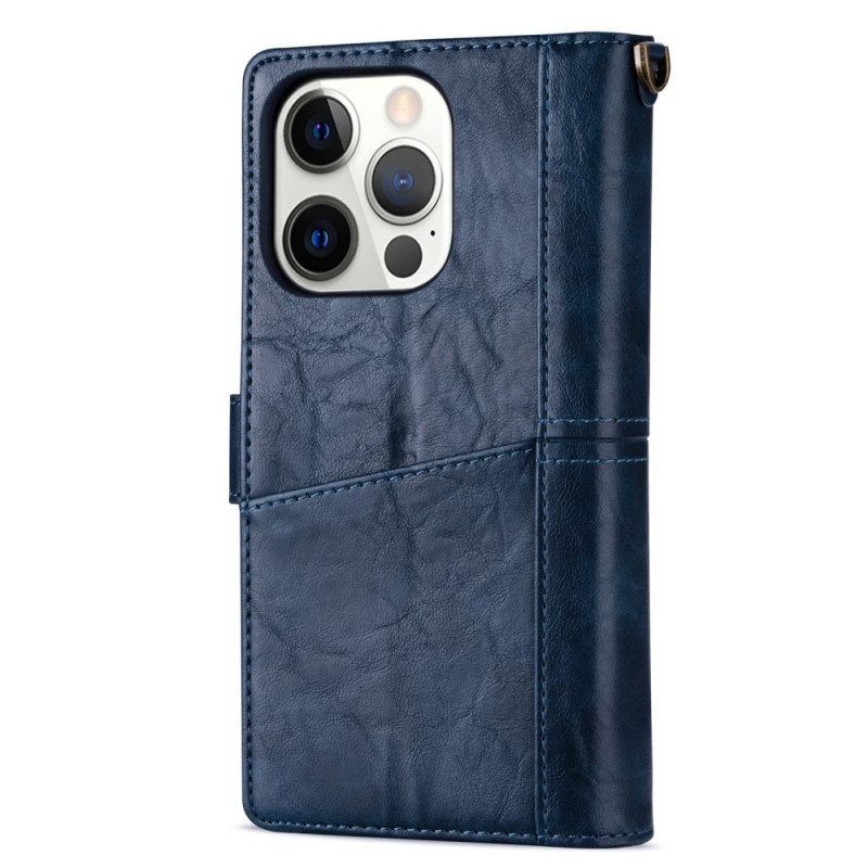 Folio-hoesje voor iPhone 14 Pro Max Vintage Multifunctioneel