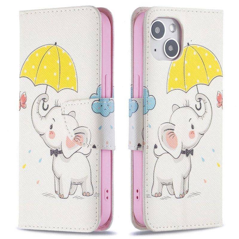 Folio-hoesje voor iPhone 15 Babyolifant