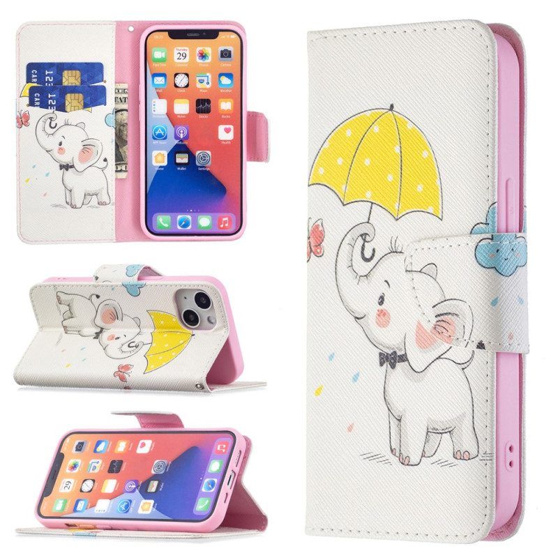 Folio-hoesje voor iPhone 15 Babyolifant