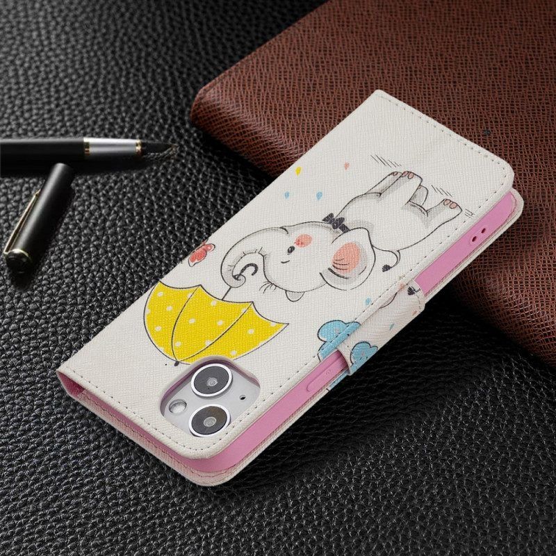 Folio-hoesje voor iPhone 15 Babyolifant