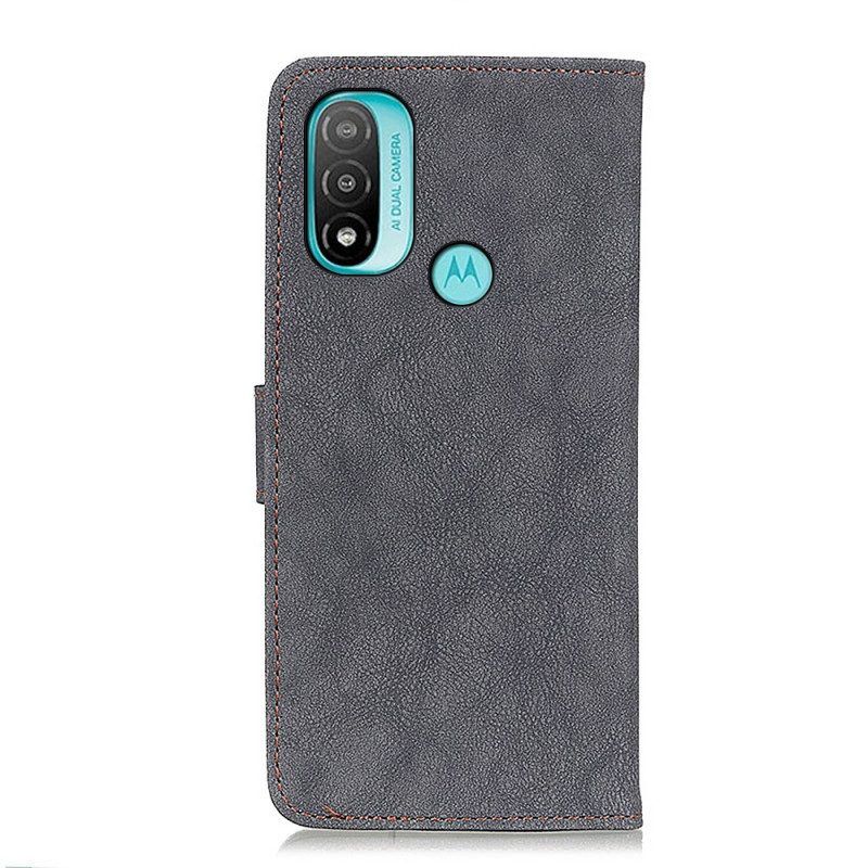 Folio-hoesje voor Moto E40 / E30 / E20 Khazneh Retro Splitleer