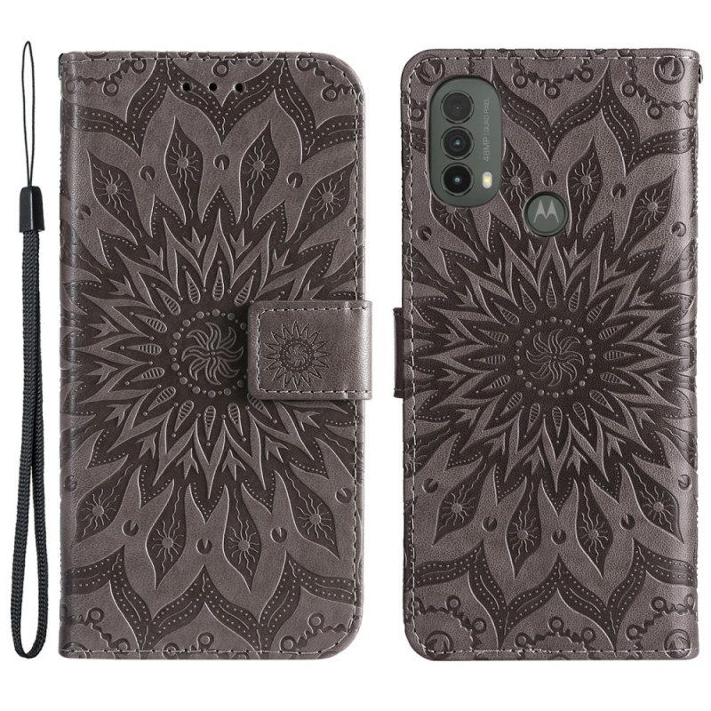 Folio-hoesje voor Moto E40 / E30 / E20 Zonnebloem