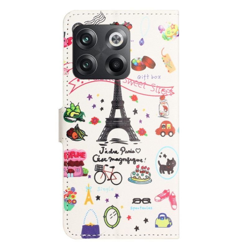 Folio-hoesje voor OnePlus 10T 5G Ik Hou Van Parijs