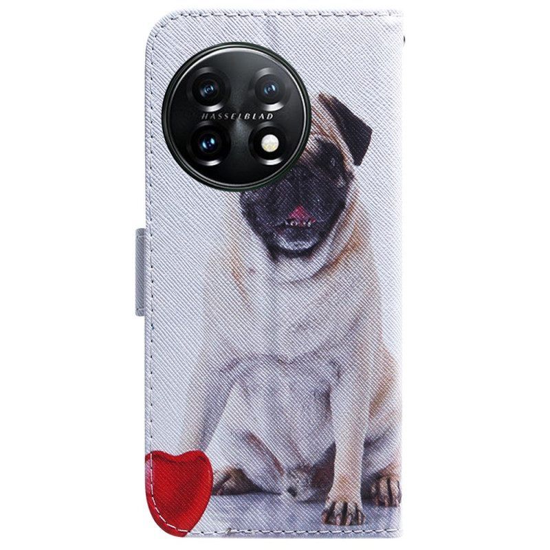 Folio-hoesje voor OnePlus 11 5G Mops Hond