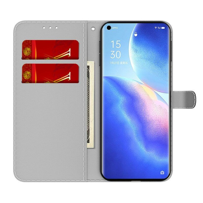 Folio-hoesje voor Oppo Find X3 Neo Abstract Patroon