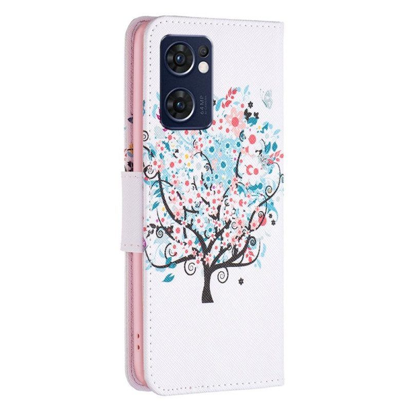 Folio-hoesje voor Oppo Find X5 Lite Gebloeide Boom