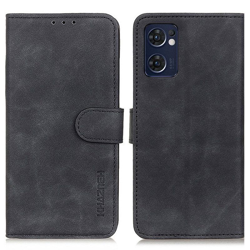 Folio-hoesje voor Oppo Find X5 Lite Khazneh Vintage Leereffect