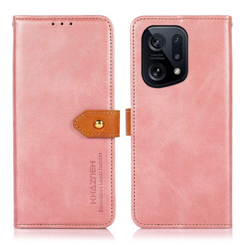 Folio-hoesje voor Oppo Find X5 Met Khazneh-riem