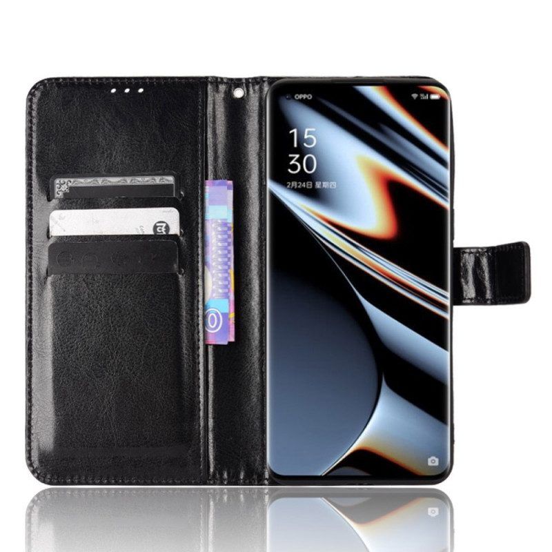 Folio-hoesje voor Oppo Find X5 Pro Flitsend Kunstleer