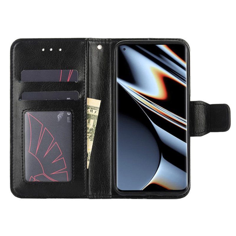 Folio-hoesje voor Oppo Find X5 Pro Retro Lederen Stijl