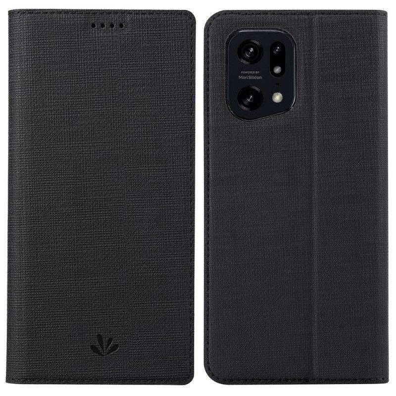 Folio-hoesje voor Oppo Find X5 Pro Vili-stoffentextuur