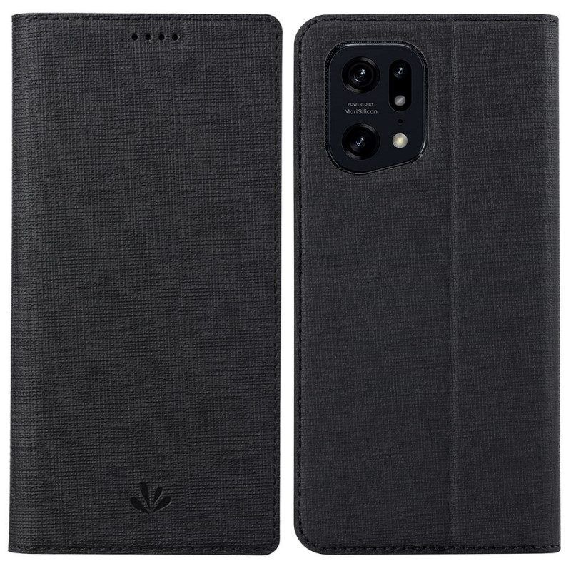 Folio-hoesje voor Oppo Find X5 Pro Vili-stoffentextuur