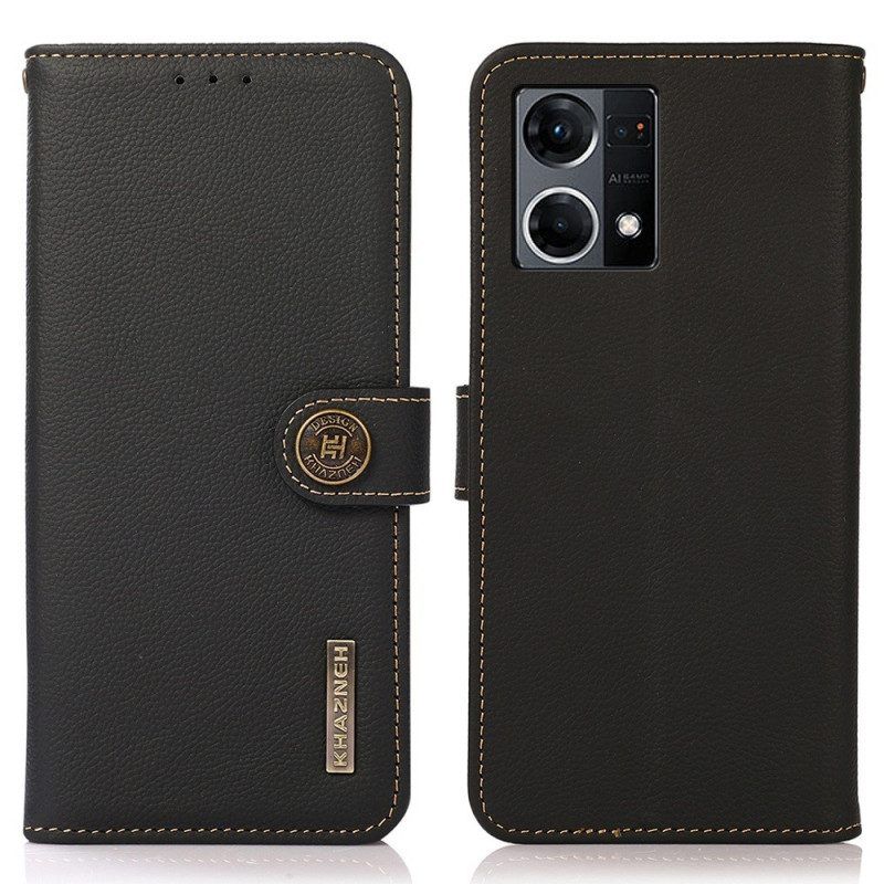 Folio-hoesje voor Oppo Reno 7 Khazneh Rfid Echt Leer