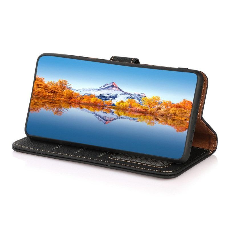 Folio-hoesje voor Oppo Reno 7 Khazneh Rfid Echt Leer