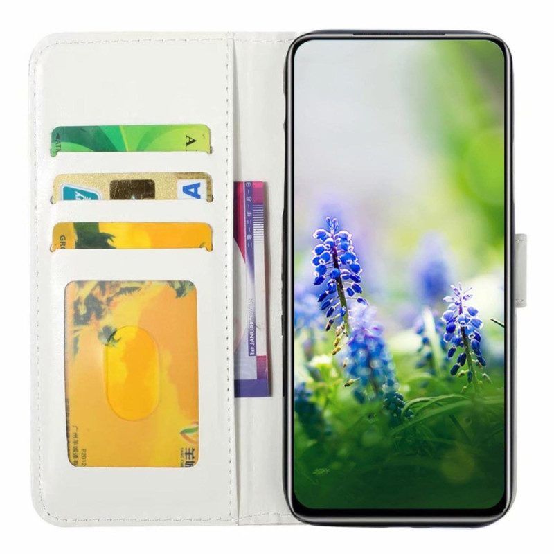 Folio-hoesje voor Oppo Reno 8 Lite Met Ketting Riem Liberty Bloemen