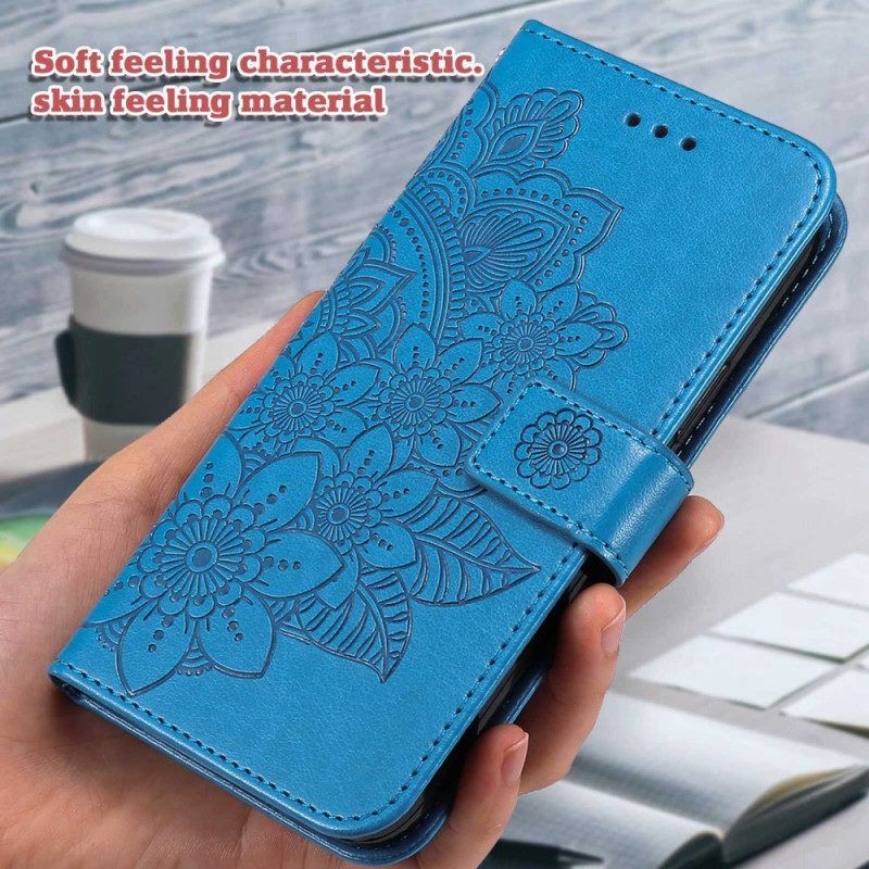 Folio-hoesje voor Oppo Reno 8 Met Ketting Strakke Bloemen