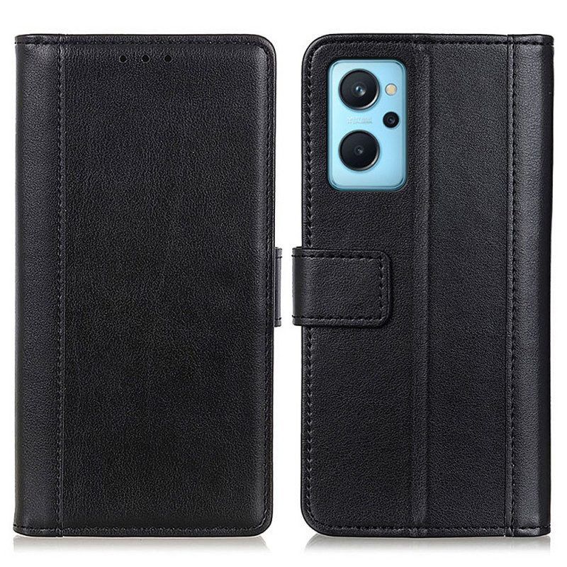 Folio-hoesje voor Realme 9i Klassieke Chique Stiksels