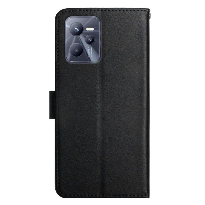 Folio-hoesje voor Realme C35 Echt Nappaleer