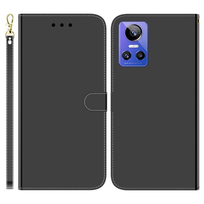 Folio-hoesje voor Realme GT Neo 3 Met Ketting Riem Spiegel