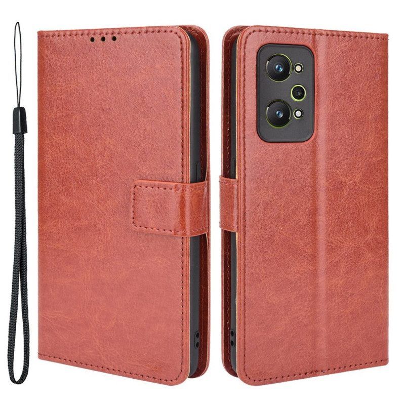 Folio-hoesje voor Realme GT Neo 3T / Neo 2 Flitsend Kunstleer