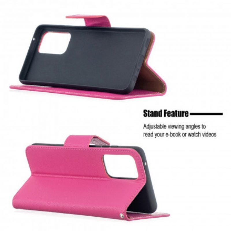 Folio-hoesje voor Samsung Galaxy A52 4G / A52 5G / A52s 5G Flip Case Lychee Rabat Schuin