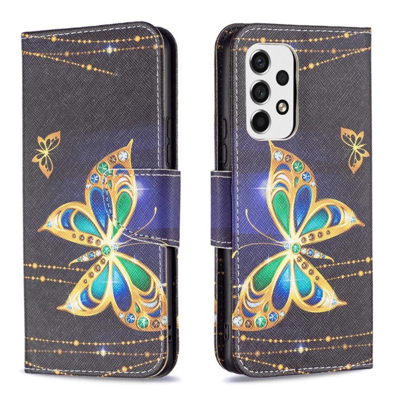 Folio-hoesje voor Samsung Galaxy A53 5G Gouden Vlinders