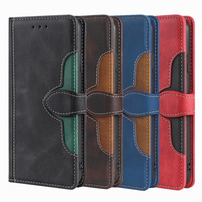Folio-hoesje voor Samsung Galaxy A53 5G Imitatieleer Bicolor Stijlvol