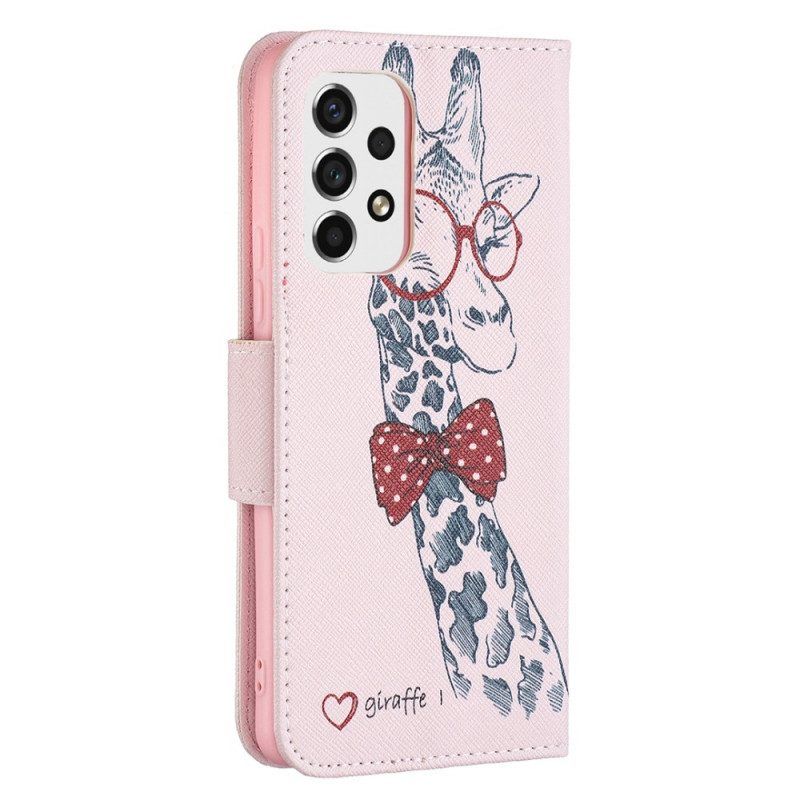 Folio-hoesje voor Samsung Galaxy A53 5G Slimme Giraf
