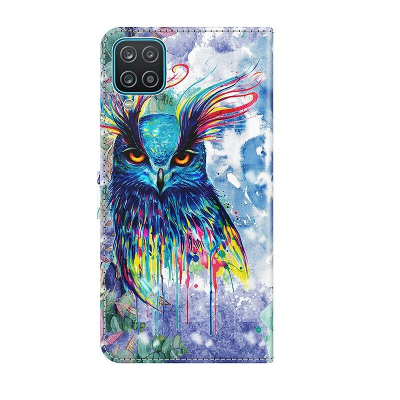 Folio-hoesje voor Samsung Galaxy M12 / A12 Aquarel Vogel