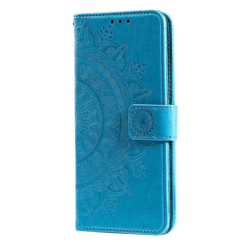 Folio-hoesje voor Samsung Galaxy M12 / A12 Zon Mandala
