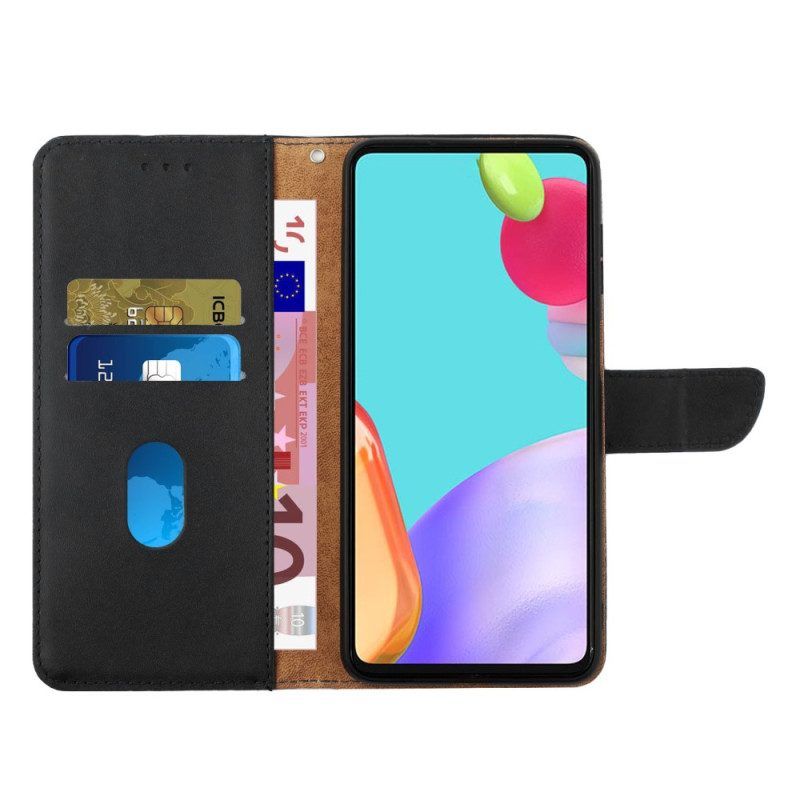 Folio-hoesje voor Samsung Galaxy M13 Echt Nappaleer