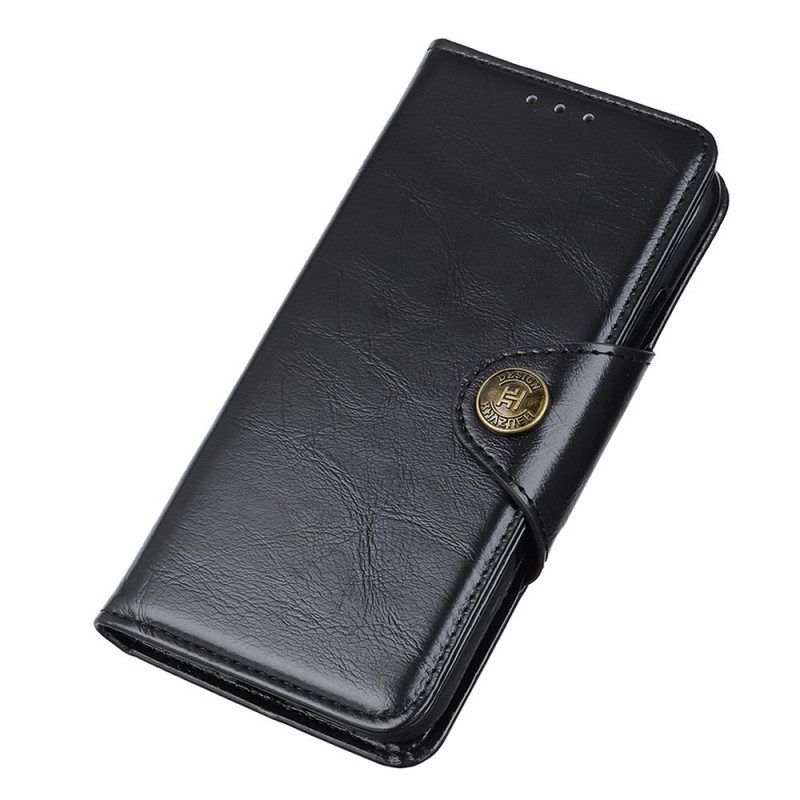 Folio-hoesje voor Samsung Galaxy M23 5G Imitatieleren Lakknoop Khazneh