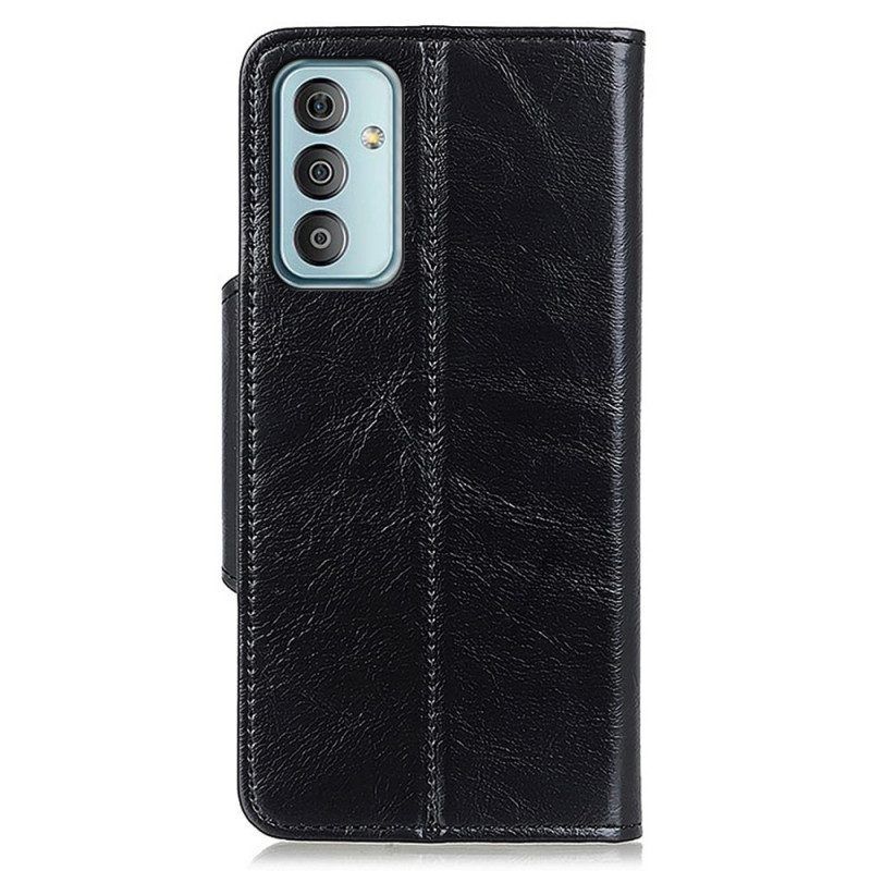 Folio-hoesje voor Samsung Galaxy M23 5G Imitatieleren Lakknoop Khazneh