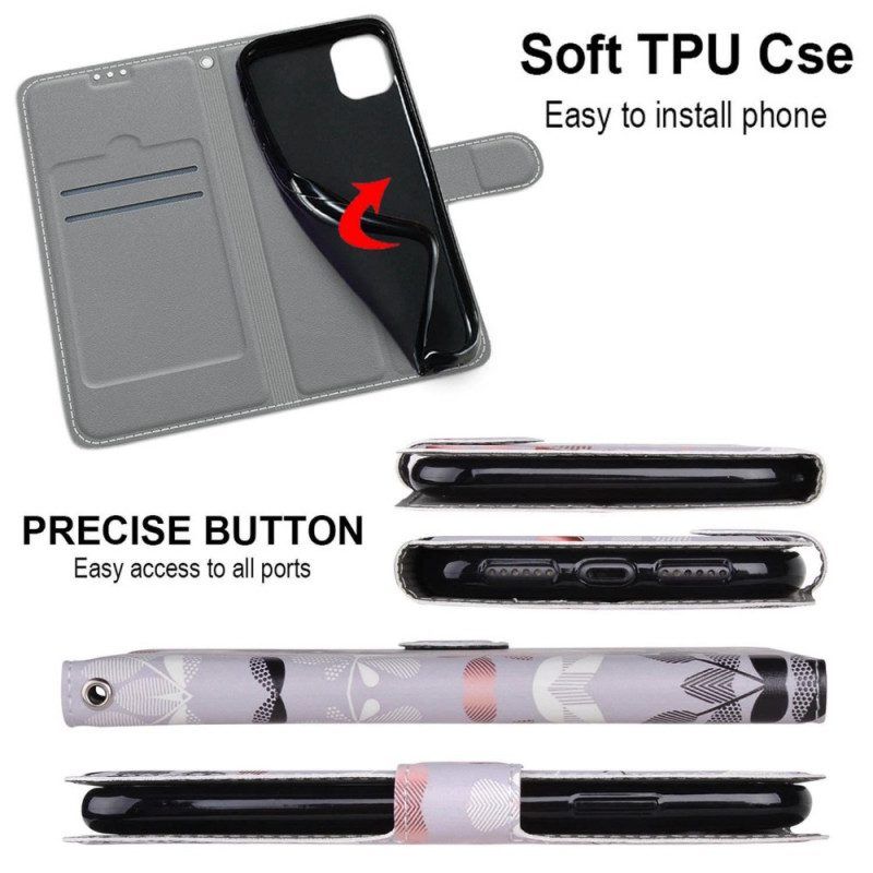 Folio-hoesje voor Samsung Galaxy M23 5G Lakens Met Lanyard