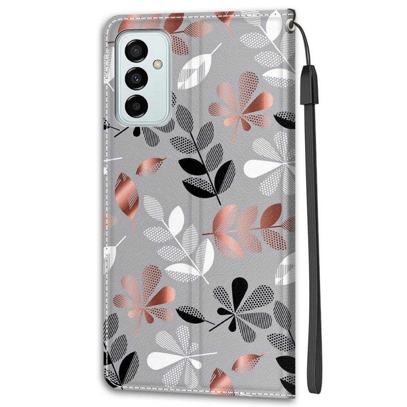 Folio-hoesje voor Samsung Galaxy M23 5G Lakens Met Lanyard