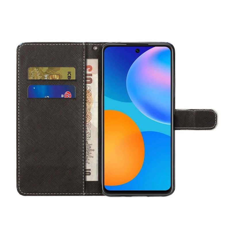 Folio-hoesje voor Samsung Galaxy M23 5G Met Ketting Strakke Panda