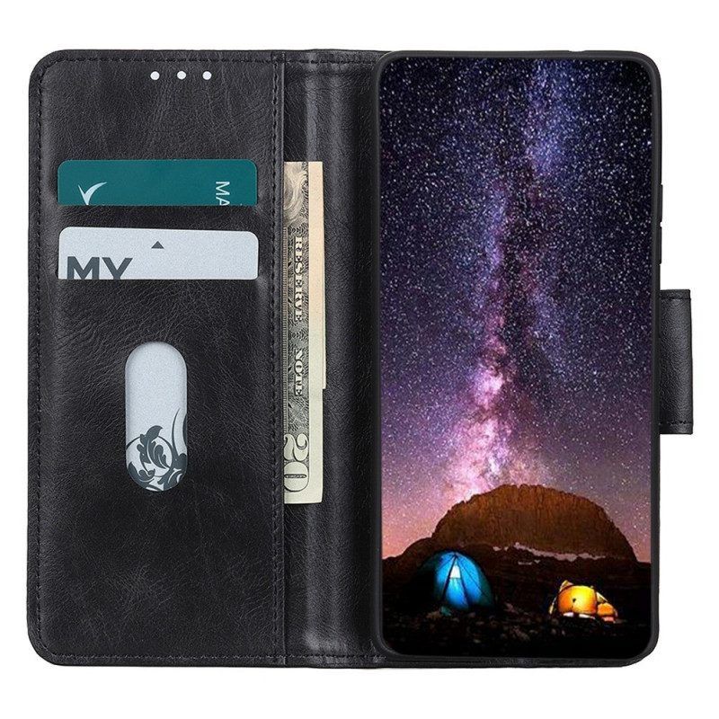 Folio-hoesje voor Samsung Galaxy M23 5G Omkeerbare Sluiting Met Leereffect