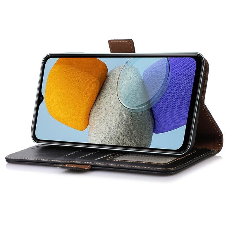 Folio-hoesje voor Samsung Galaxy M23 5G Rfid-functie Van Echt Leer