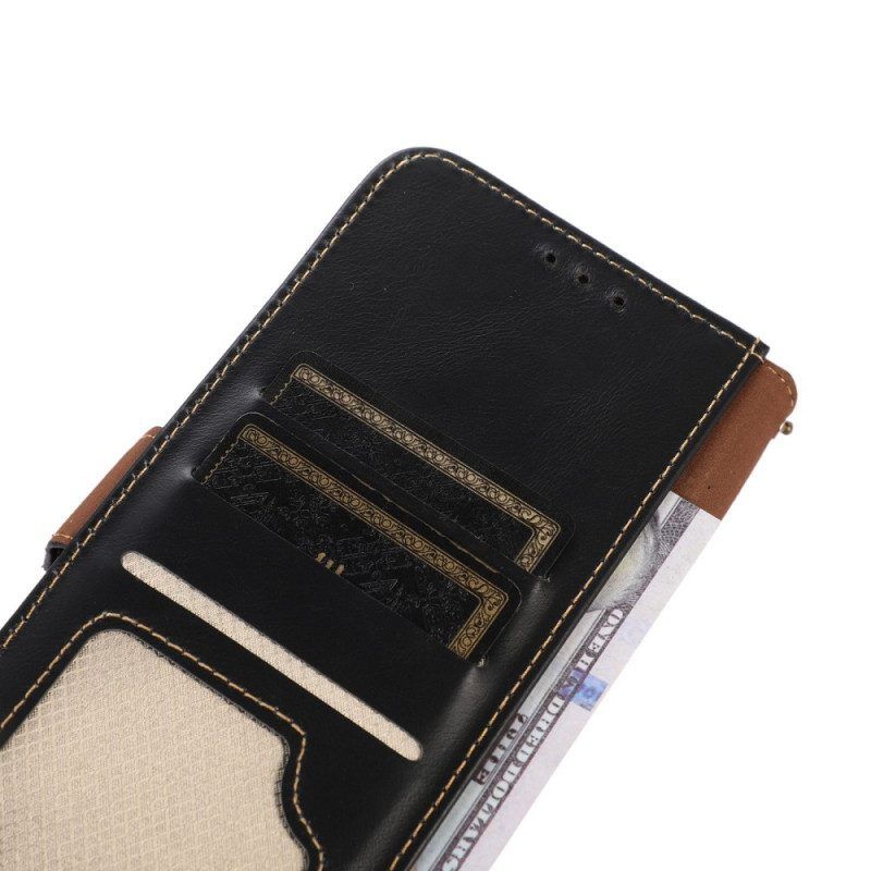 Folio-hoesje voor Samsung Galaxy M23 5G Rfid-functie Van Echt Leer