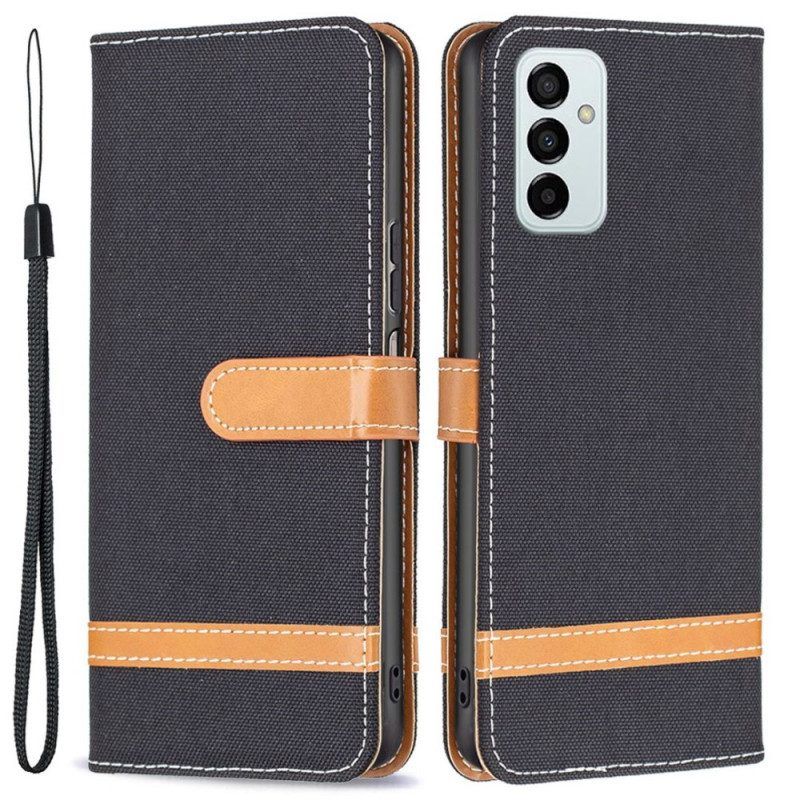 Folio-hoesje voor Samsung Galaxy M23 5G Stof Met Riem
